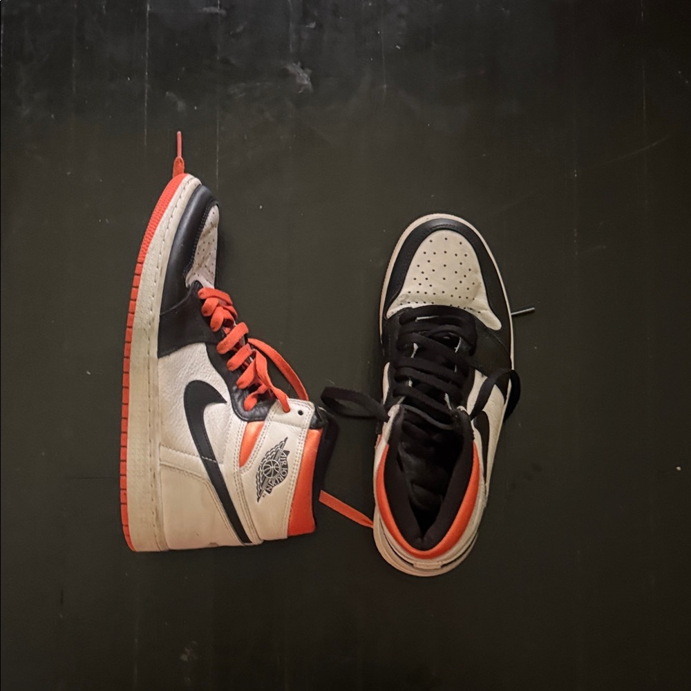 Jordan Kids Black, White, and Red Sneakers